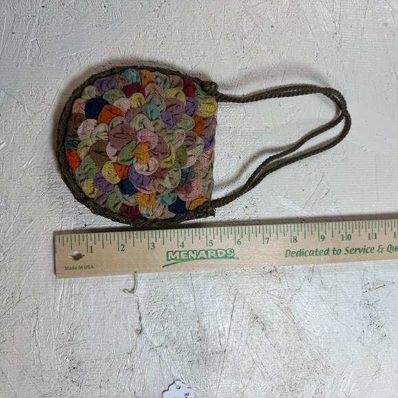 Antique Handmade German Ladies\' Purse – Multi-Color Silk Petals Design‎
